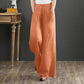 Retro Literary Loose Cotton and Linen Trousers Women's Large Size Elastic Waist Wide Leg Pants Large Trouser Legs Skirt Pants