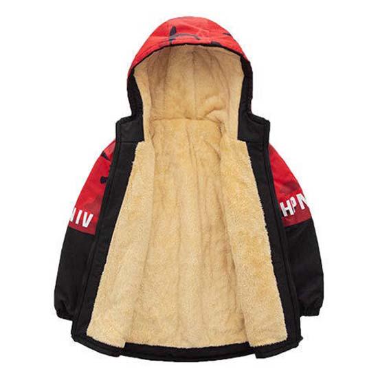 Children's Clothing Children's Coat Winter Style Letter Print Warm Jacket Boys Cotton Hooded Jacket