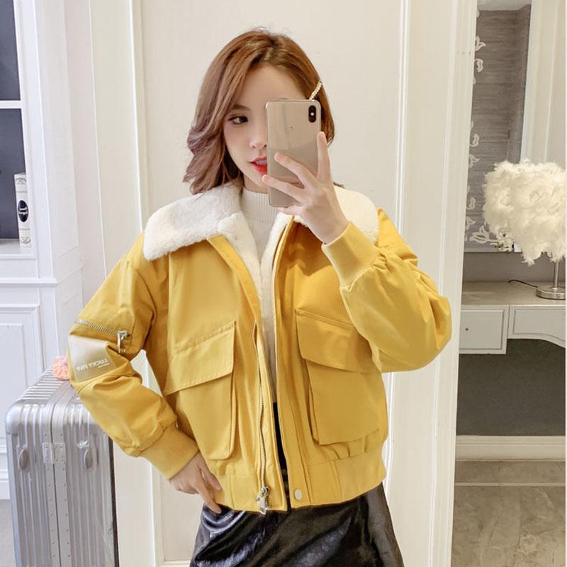 Lamb Wool Coat Women Winter Thick Padded Jacket Small Padded Coat Students All-match Short Padded Coat