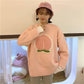 Autumn Winter Small Fresh Interesting Fruit Jacquard Short Outer Wear Sweater Cartoon Sweater Loose Thick Long Sleeved Pullover Sweater