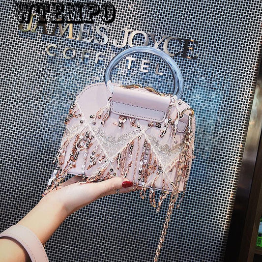 Fashion Women's Bag Summer Shoulder Bag Messenger Bag Chain Bag Trend Wild Tassels Casual Bag