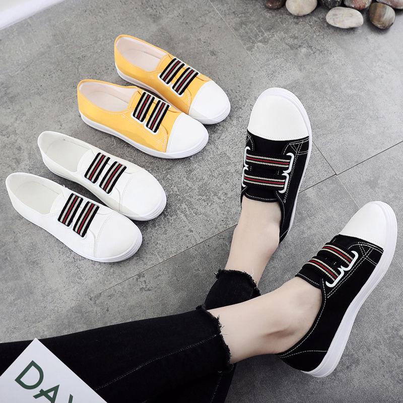 Canvas Shoes Women's Shoes Casual Shoes Flat Bottom Shoes Non-slip Lightweight and Comfortable Cloth Shoes White Shoes