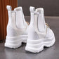 Women's Net Gauze Cool Short Martin Boots Within 10cm Summer Breathable Net Red Hollow Platform Net Boots