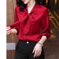 Bow Knot Streamer Bottoming Shirt Top Women's Spring and Summer Fashion Professional Temperament Blouses
