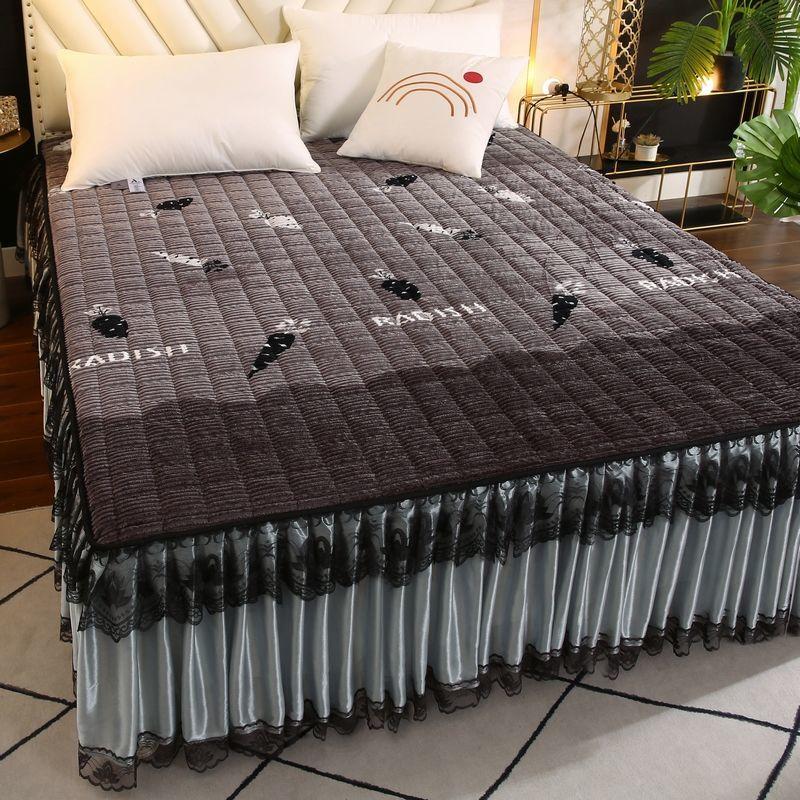 Flannel Lace Bed Skirt One-piece Large Bed Sheet Thickened Simmons Protective Cover