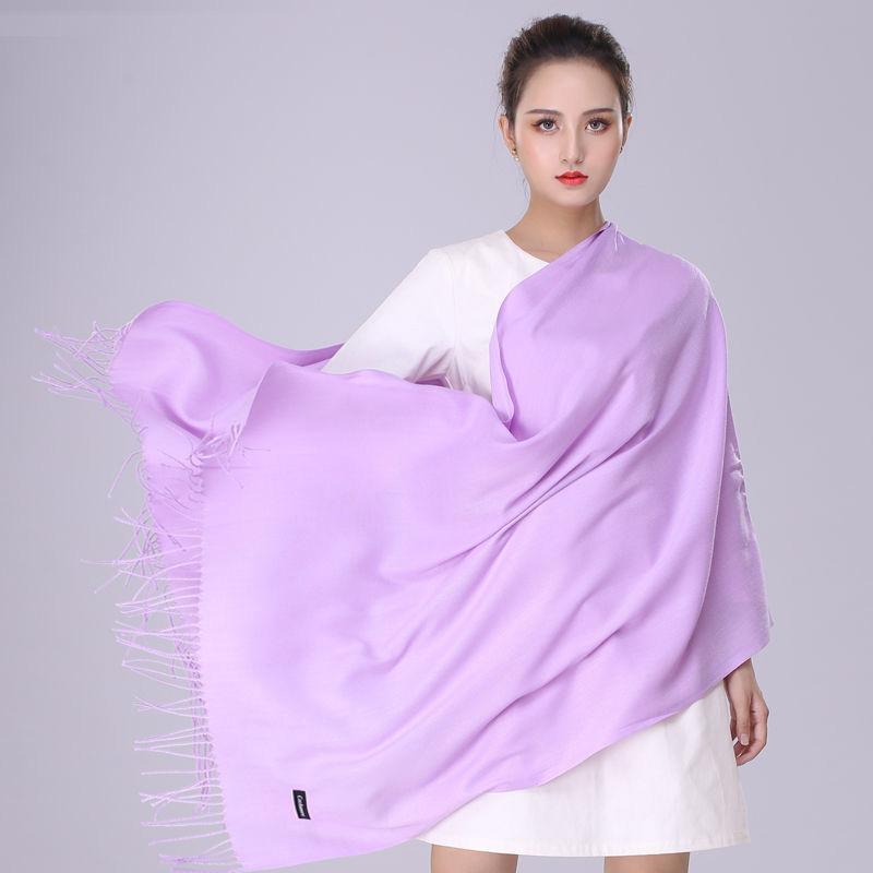 Pure Color Faux Cashmere Scarf Shawl Dual-use Wild Thick Long Section Ladies Warm Knitted Big Scarf Soft Fabric Temperament Shawl