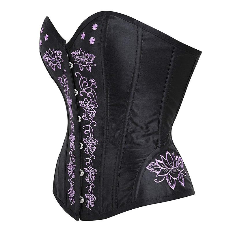 Retro Corset Bustier Steampunk Gothic Women Corselet Sexy Strapless Floral Striped Rivet Newest Tops