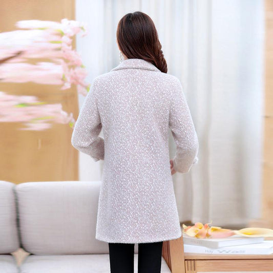 Winter Fashion and Elegant Women's Cotton Coat Mid-length Mink Velvet Thick Warm Fur Coat
