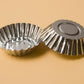10/20/30/50pcs/set 7cm Reusable Tinplate Flower Cake Egg Tart Mold Kitchen Tools Baking Mould (Color: Silver)