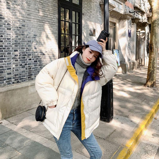 Down Padded Jacket Women Short Small Padded Jacket Women Korean Style Loose Student Bread Jacket Thick Padded Jacket