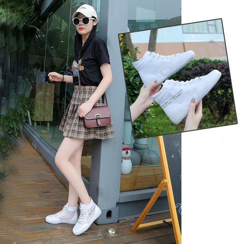 Shoes Women's Trendy Shoes Summer High-top Shoes Breathable Gauze Mesh Canvas Jelly Shoes Net Shoes