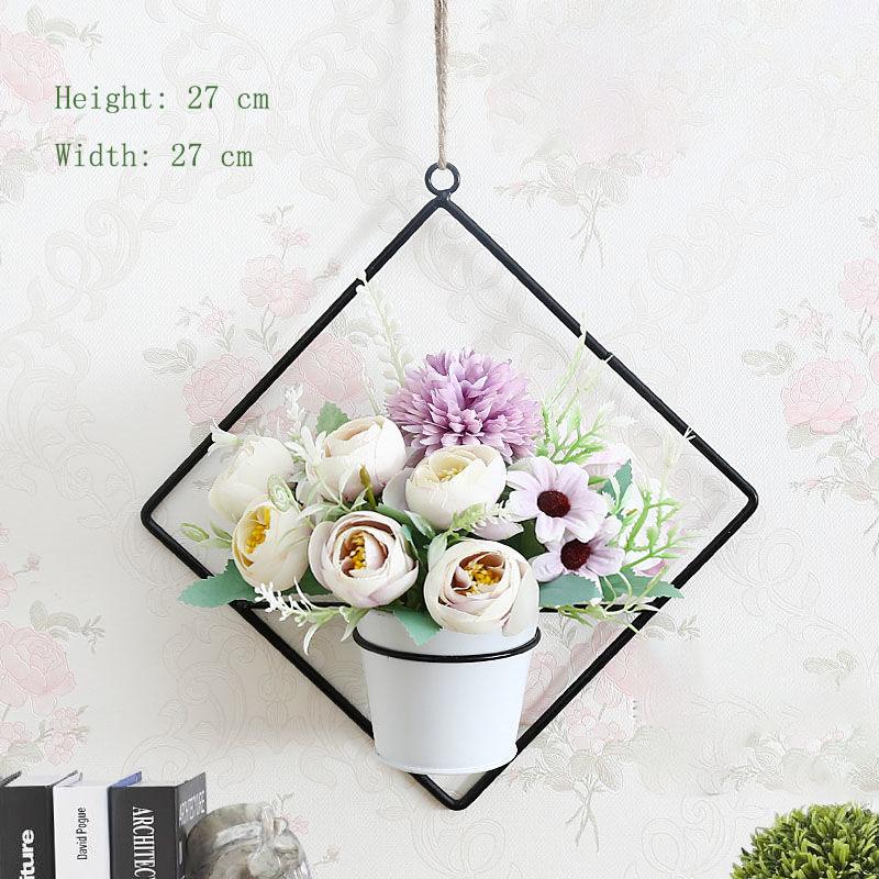 Home Hanging Wall Hanging Decoration Artificial Flower Wall Pendant Simulation Plastic Flower Basket Living Room Wall Decoration Floral Potted Plant