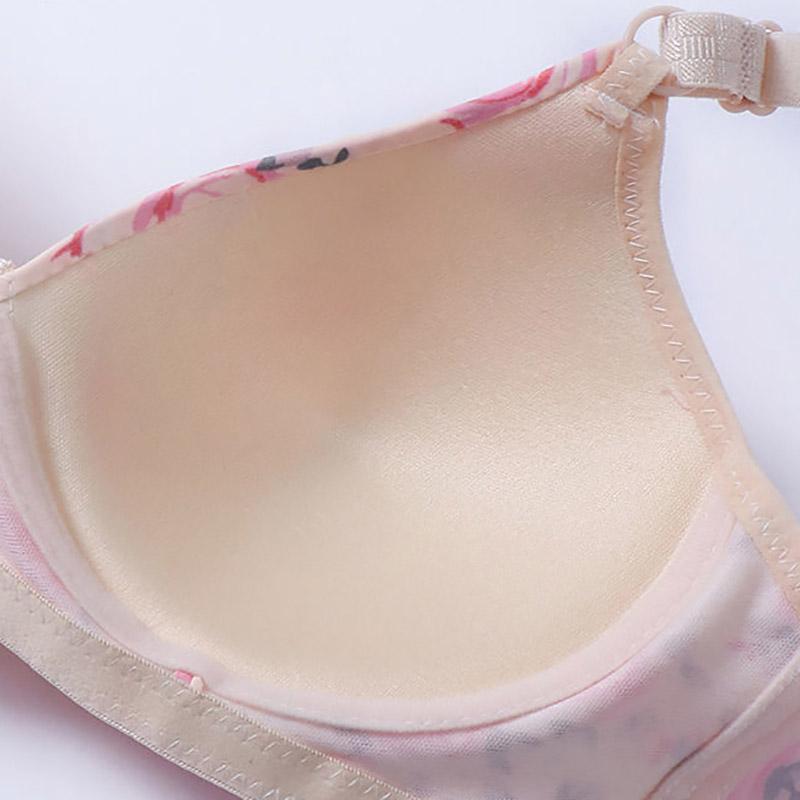 Sexy Light Surface Large Size No Steel Ring Rose Comfortable Skin-friendly Breathable Gather Bra To Collect Breast Bra