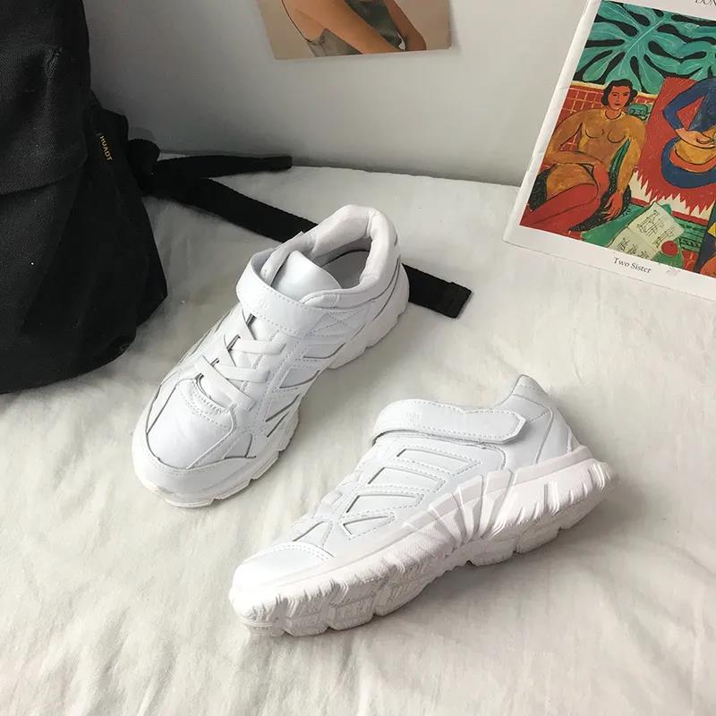 Hong Kong Flavor Velcro White Shoes Street Shooting Wild Lin Xiaozhai The Same Shoes Female Korean Version of Ulzzang Student Shoes