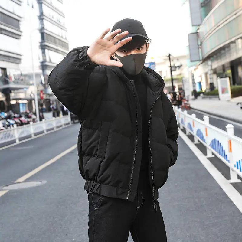 Men's Winter Fashion Warm Cotton-padded Jacket Hooded Jacket Trendy Thick Bread Clothes
