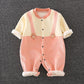 BABY BODYSUIT Autumn and Winter Style Plush Thickened Boys and Girls Baby Cute Ha Clothes Newborn Warm Clothes Outdoor Climbing Clothes