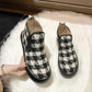 High-top Wool Shoes Women's Winter Korean Retro Thick-soled Plus Velvet Warm Bread Shoes All-match Big-toed Shoes