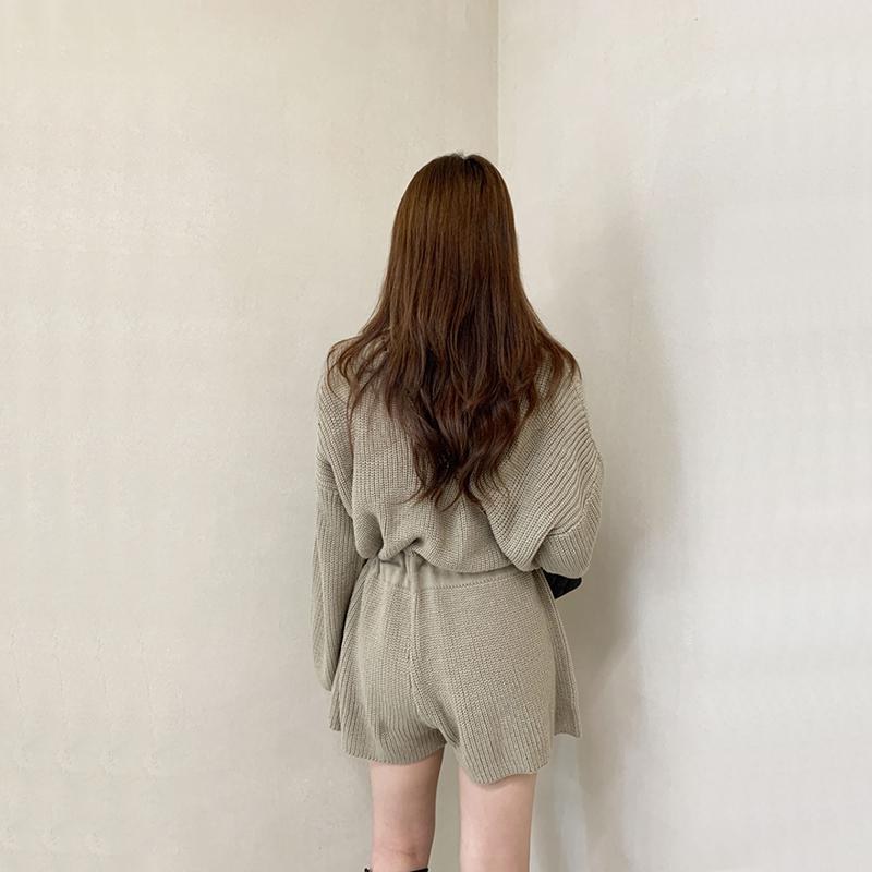 Sweater Jumpsuit Women Casual Playsuits Drawstring Waist Long-sleeved Knitted Wide-leg Jumpsuit Korean Loose Rompers Overalls