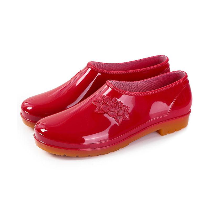 Rain Boots Waterproof Shoes Rubber Shoes Overshoes Fashion Water Boots Adult Kitchen Car Wash Work Wear-resistant Non-slip Short Barrel