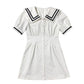 Female Elegant Navy Collar Super Fairy Holiday Dress Sailor Sweet Vintage Graceful Slim Party Dress