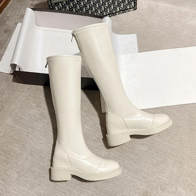 Chelsea Boots Increasing Long Boots Woman Leather Long Boots High Tube Knight Plus Velvet Boots Winter Boots Snow Boots