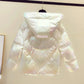 Shiny Down Jacket Winter Korean Fashion Loose Warmth Thickening Short Hooded Disposable Cotton Jacket Suitable for Women