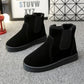 Autumn and Winter Women's Shoes Frosted Retro Round Toe Flat Ankle Boots Martin Boots Elastic Muzzle Feet Lazy Boots