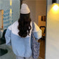 Women's Winter Lamb Wool Coat Lazy Wind Girl's Loose Cotton Coat Thick Plush Stitching Sweater Casual Warm Cotton Clothes Home Clothes Oversized Coat