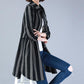Long-sleeved All-match Plus Size Women's Striped Shirt Mid-length Shirt Temperament Top