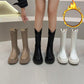 Chelsea Boots Mid-tube Boots Plus Velvet Snow Boots British Style Martin Boots Thick-soled Winter Boots Autumn and Winter
