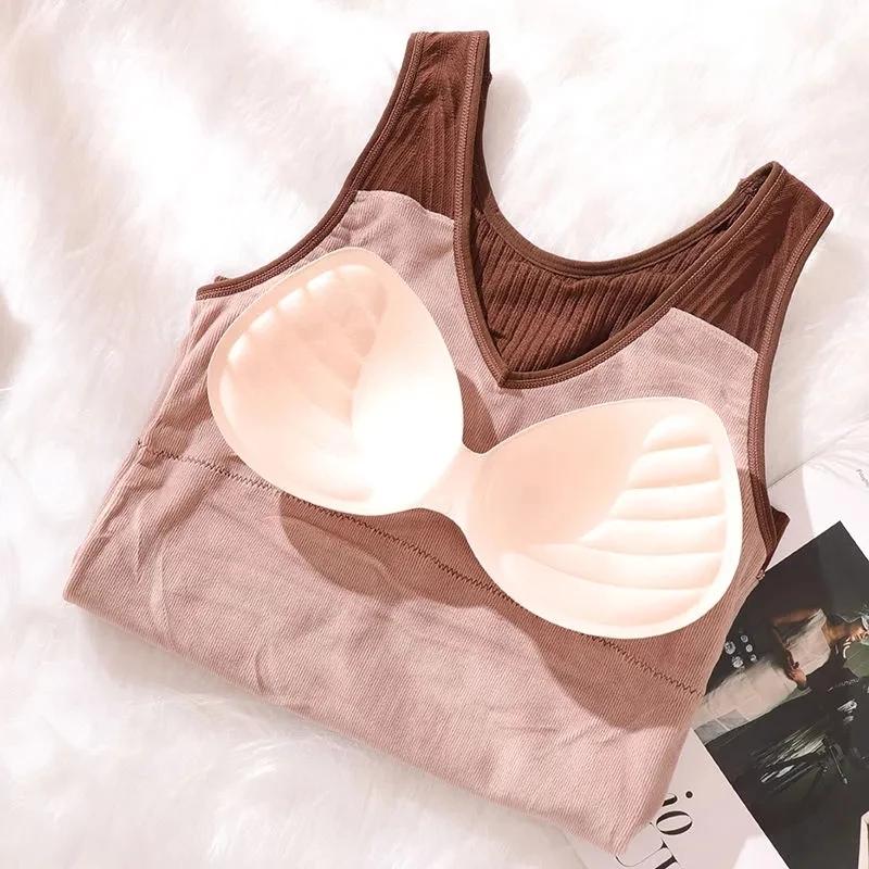 Velvet Women Vest Sexy Winter Clothing Thermal Underwear Warm Body Tops with Pad Sleeveless Slim V Neck Solid Inner Wear