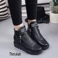 Autumn and Winter Plus Velvet Ankle Boots British Women's Leather Shoes Women's Shoes Cotton Boots