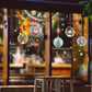 Double-sided Christmas watercolor hanging window display store glass door wall stickers crystal