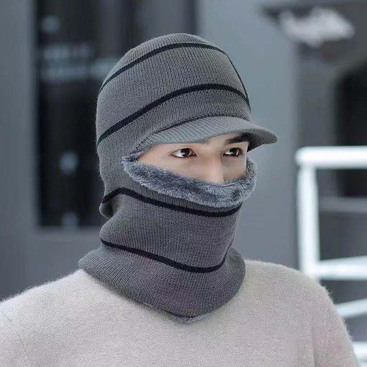 Plus Velvet Thickening Cycling One Cotton Hat Unisex Winter New Hooded Cap Masked Cold-proof Ear Protection