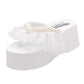 Slippers Female Summer Wear Korean Version of Pearl Flip Flops Thick Bottom Slope Heel Increase Fairy Beach Sandals