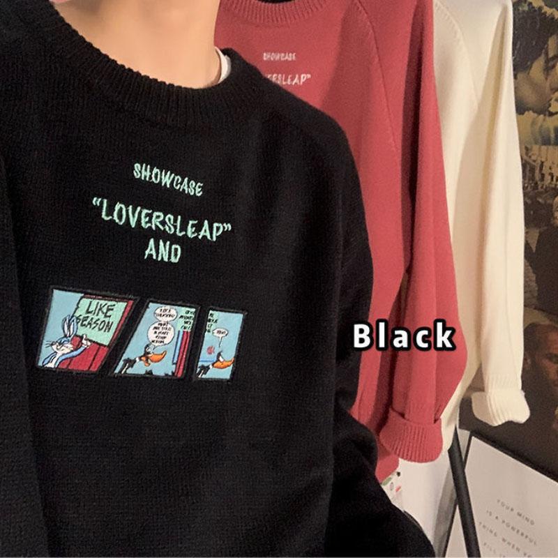 Sweater Loose Thick Knit Sweater Men's Autumn and Winter Round Neck Warm and Comfortable Top