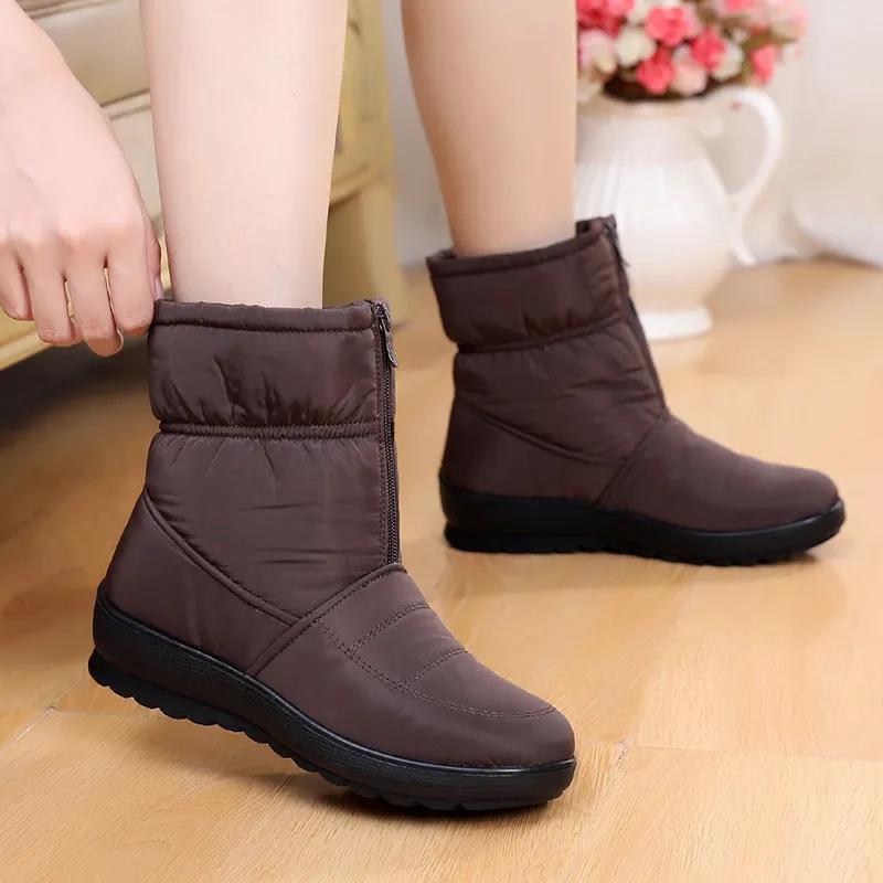 Women Boots Winter Shoes Waterproof Snow Boots Ankle Booties Black Red Warm Non Slip Boots Girls Female Casual Plus Size Boots 35-43