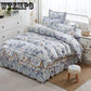Flowers Print Bedspread Cotton Bed Skirt Bed  Fitted Sheet Bedding Bed Sets Queen King Size