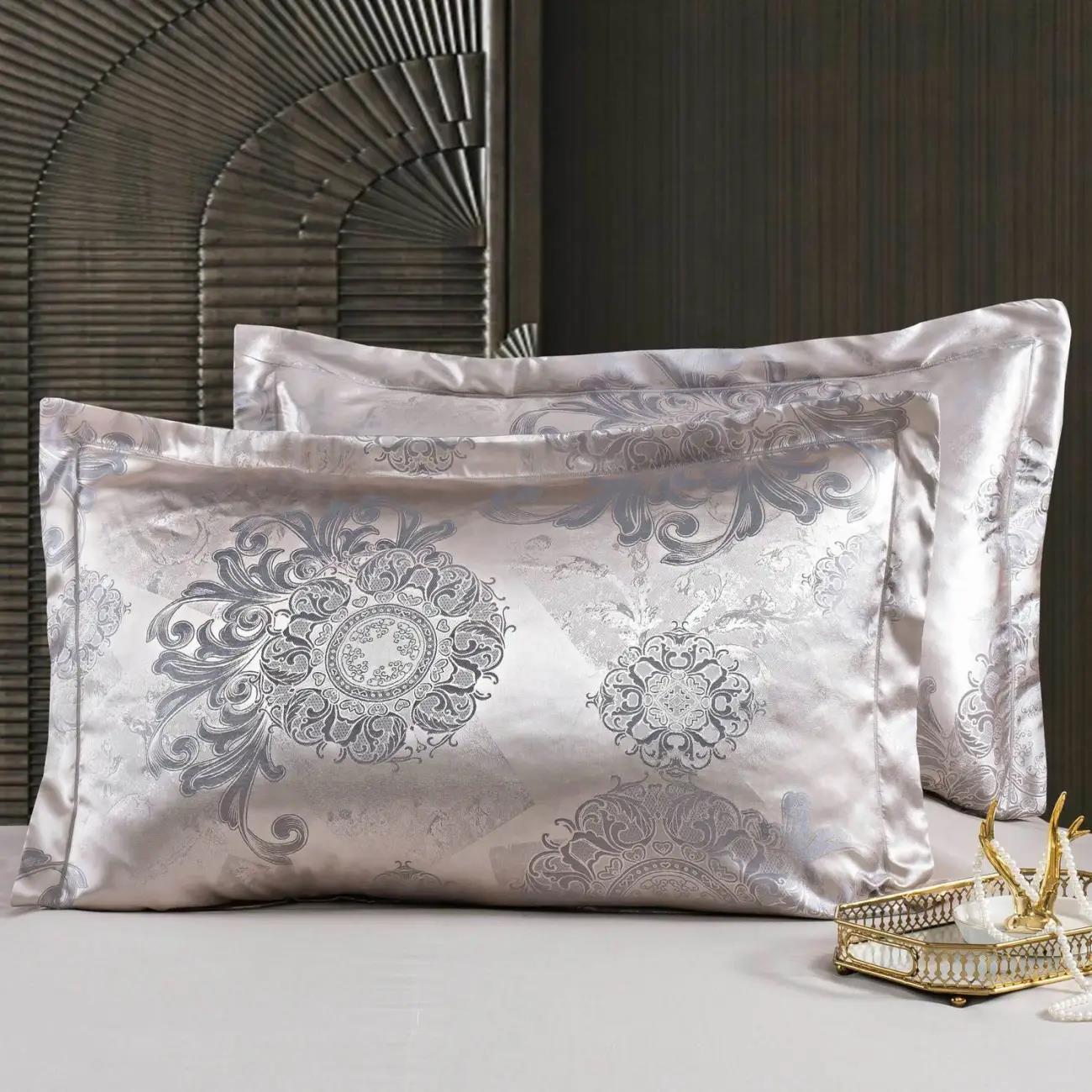Pure Cotton Solid Color Jacquard Pillowcase Pair Pack Adult Bedroom Pillowcase 48x74cm
