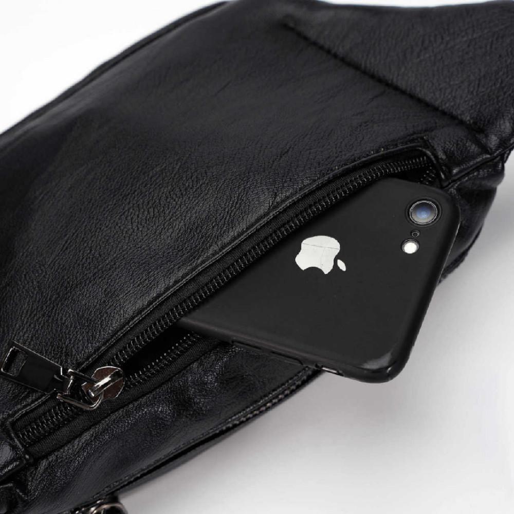 Waist Bag Men's Casual Leather Large Capacity Chest Bag Messenger Bag Fitness Sports Shoulder Bag
