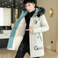 Large Size Men's Plus Velvet Thick Mid-length Cotton Coat Men's Autumn Warm Jacket Trend