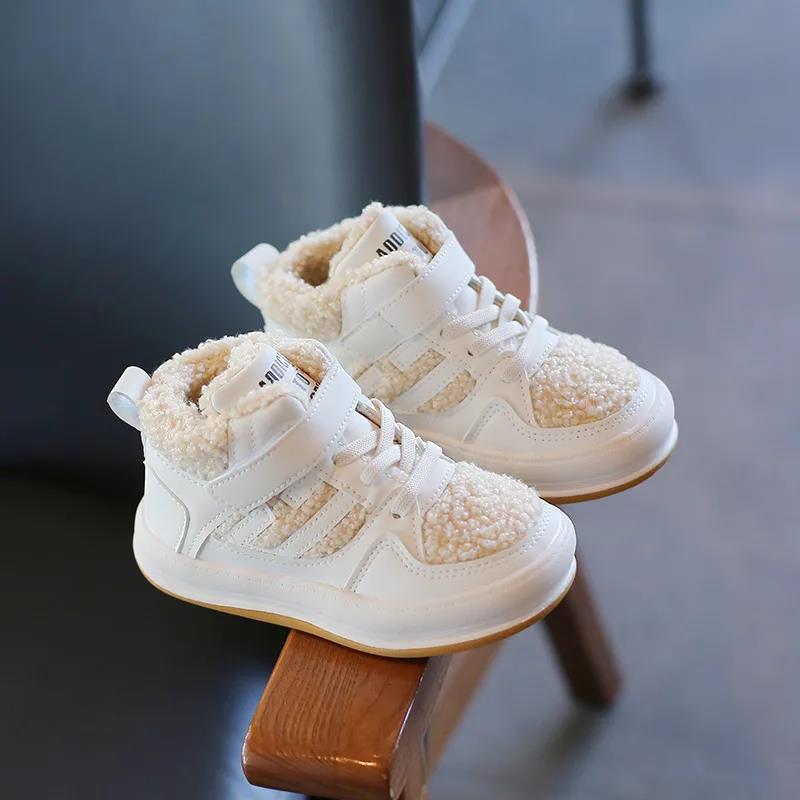 Girls' Cotton Shoes Plush Thickened Non Slip Children's Shoes Winter Girls' Snow Boots Children's Cotton Shoes Men's Two Cotton Shoes Cold Proof