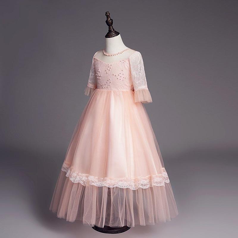 Children's Dresses Children's Princess Dresses Sleeves Girls Birthday Party Dresses Long Puff Skirts