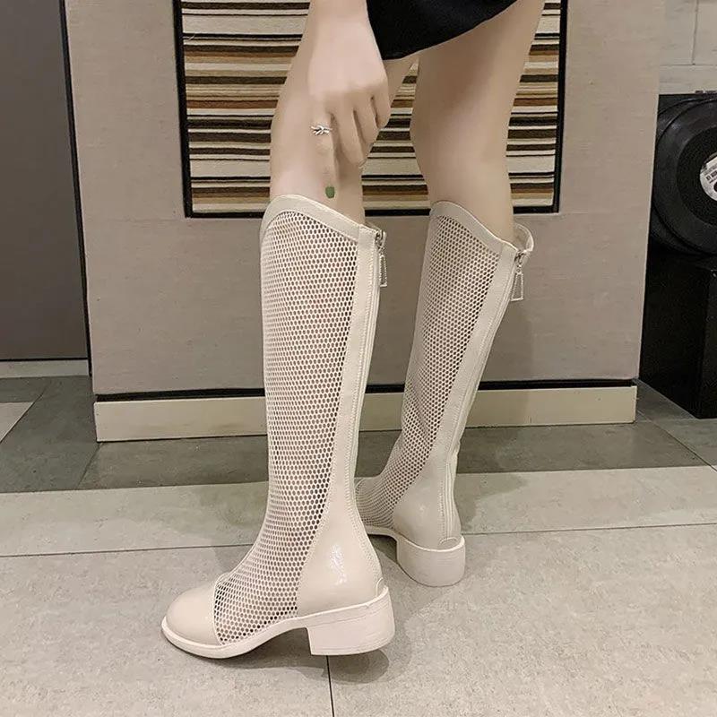 Summer Women's  Mesh Sandals Thick-soled Hollow Breathable Martin Boots Locomotive Fried Street Boots