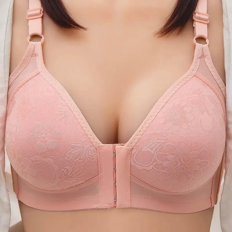 Thin Front Buckle Underwear Without Steel Rings Gathering Adjustable Lightweight Skin-Friendly Breathable Ladies Bra