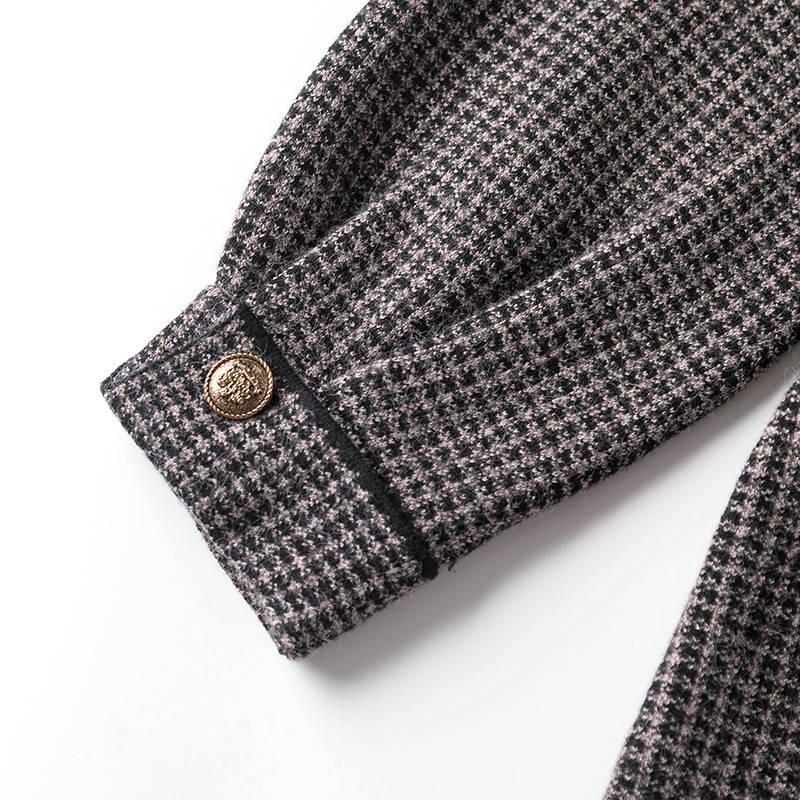 Coats Women's Wool Plaid Coat Fashion Long Woolen Coat Slim Female Winter Wool Jacket Female Outwear