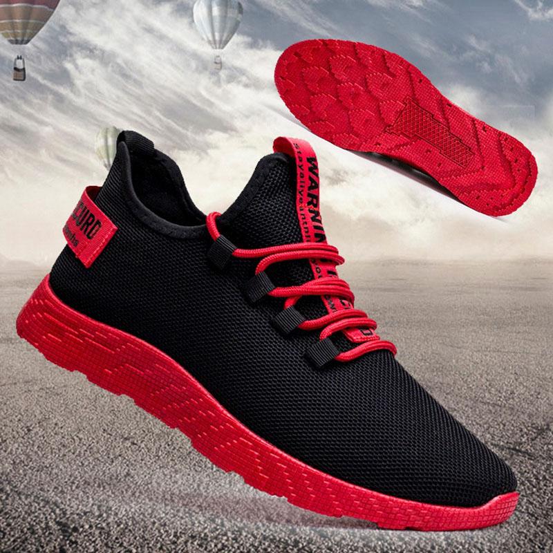 Men's Shoes Casual Running Shoes Men's Sports Shoes Mesh Shoes Solid Color Summer Lace Light Non-slip Shoes