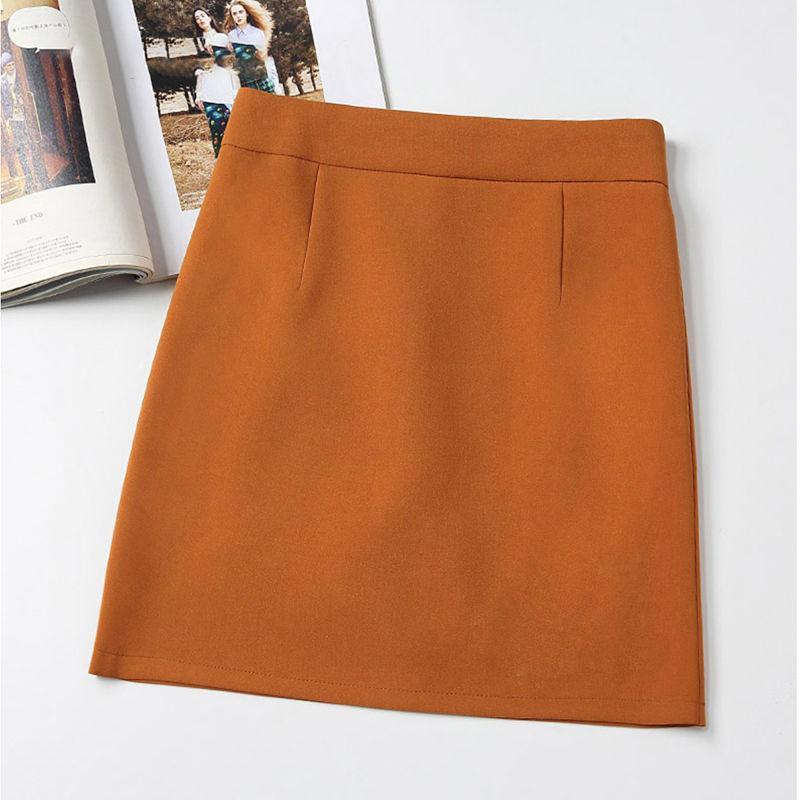 Hip Skirt  Sexy Tight A-line Women High Waist  Short Skirt Knee-length Zipper Elastic Waist Club Casual Home Office