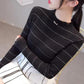 Women's Half Turtleneck Mesh Fungus Edge Bottoming Shirt Slim Fit Long Sleeve Knit Stretch Plus Size Sweater