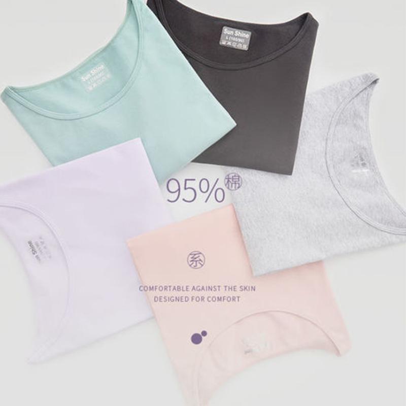 Autumn Clothes and Long Trousers Ladies Pure Cotton Suit Girls Youth Winter Slim Thermal Underwear Thin Section